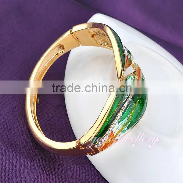 Leaf Shap Brass Gold Plated Indian Fashion Fake Gold Bangle photo-4