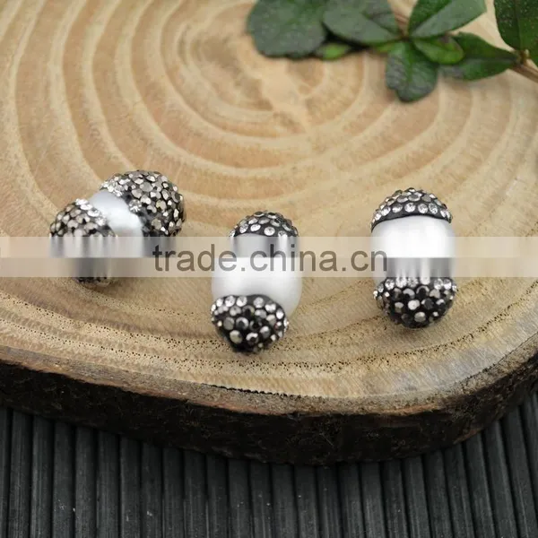 LFD-006B New Druzy Pearl Pave Rhinestone Connectors Spacer Beads Jewelry Finding photo-3