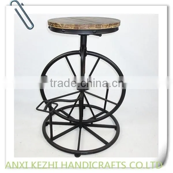 KZ140065 Ancient Round Metal Wood Dinning Room Chair photo-5
