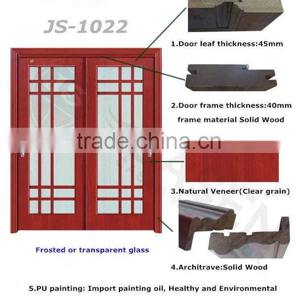 Wholesale Prices Cherry Solid Wood Used Exterior French Doors photo-3