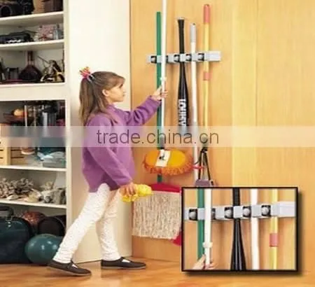 Magic Holder 5 Position Broom Organizer Broom Holder Cleaning Tools Organizer photo-2