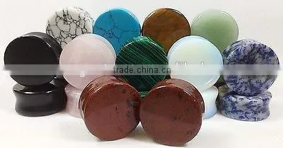 High Polished Organic Stone Ear Expander Rose Quartz Wholesale Stone Ear Plug