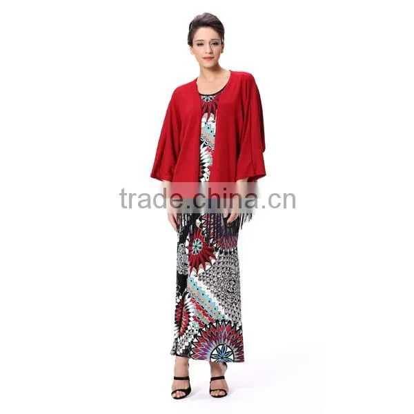 Women Garment Factory Low Price Red Coat Tassel Long Sleeves Tops photo-2