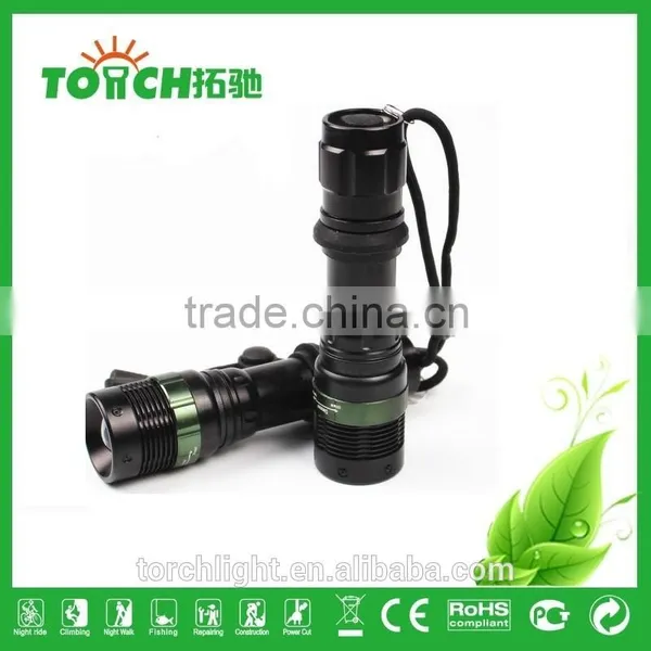 Self Defense Strong Light Flashlight for Outdoor Emergency Flashlight Use 1*18650 Battery Zoomable Flash Light for Camping photo-6