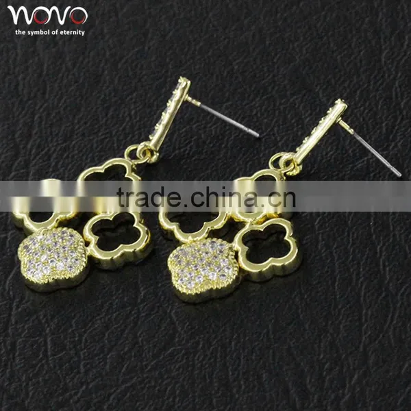 Custom Yellow Gold Plated Brass Earring Jewelry photo-2