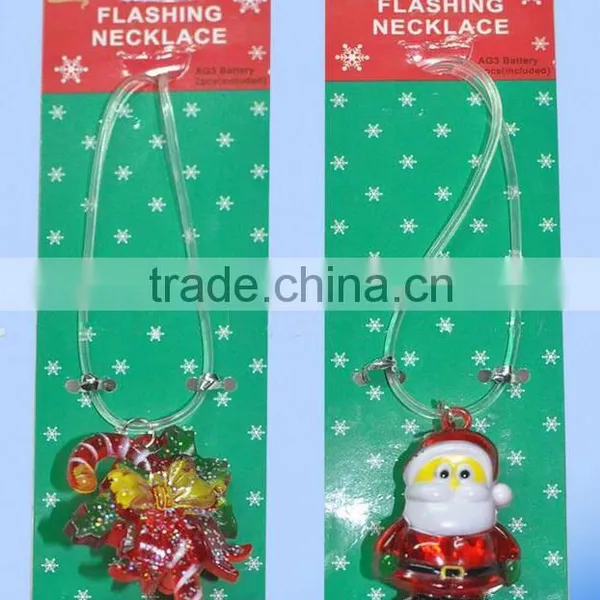 Santa Flashing Pendant Christmas Tree Snowman Reindeer LED Pendant Necklace