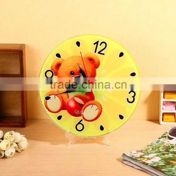 Round Shape Sublimation Glass Photo Frame With Clock photo-2