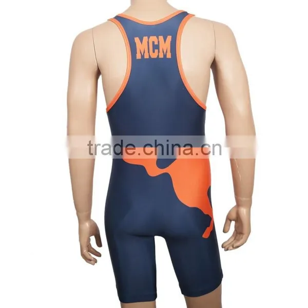 Latest Design Cheap Sublimation Camo Wrestling Singlets for Sale photo-2