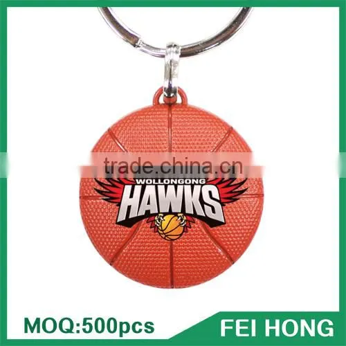 Wholesale Bulk Metal Two Sided Basketball Personalized Key Ring photo-3