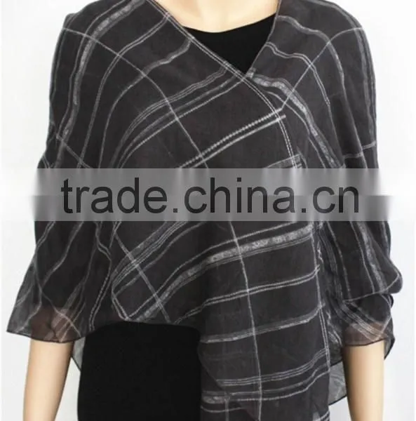 Grey Printed Viscose Scarf photo-2