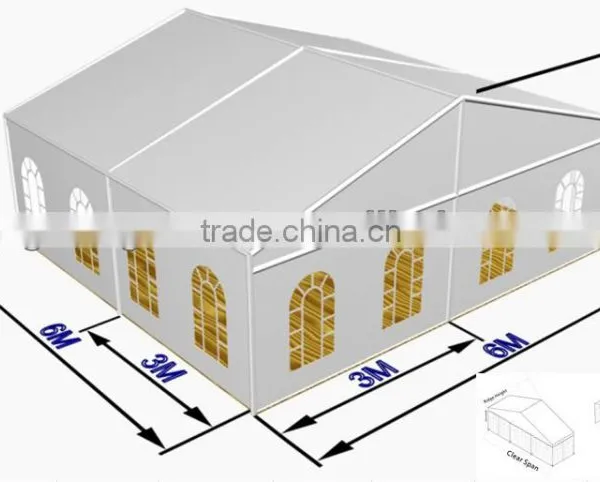 6x6m Aluminum Frame PVC Cover Roof Tent