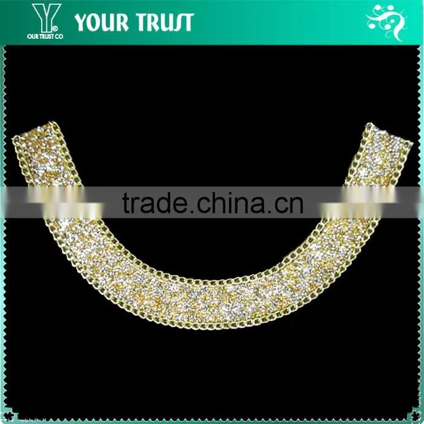 Fashion Ribbon Lady Crystal Jewelry Rhinestone Bead Necklace photo-6
