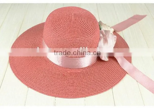 China Manufacture Top Sell Women's Straw Floppy Beach Hat photo-3