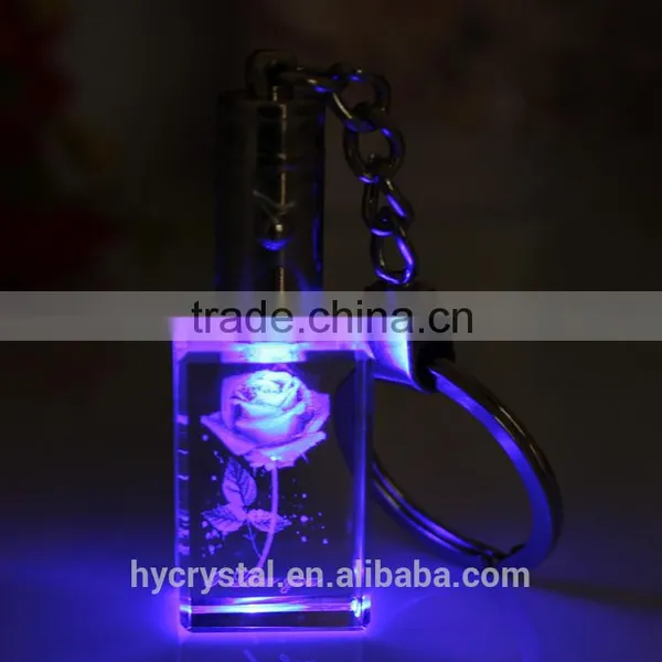 Custom Cheap Clear Crystal Glass Emoji Led Reflective Keychain photo-5