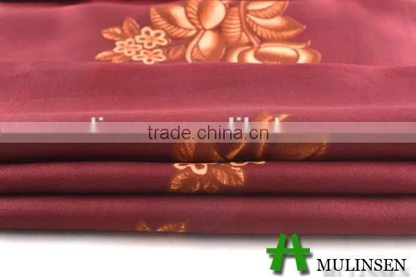 Shaoxing Textile Polyester 50D Floral Printed Satin Fabric/ Satin Nightgown Fabric photo-5