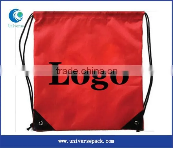 Black Logo Drawstring Nylon Backpack Bags photo-2