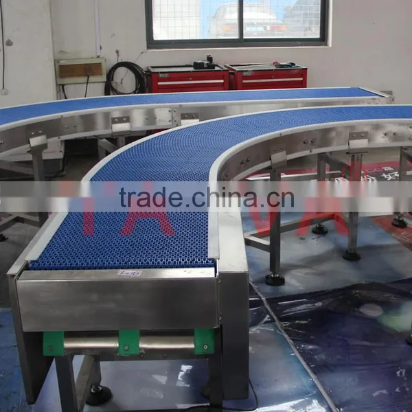 Customized Plastic Blue Color 90 Degree Curve Belt Conveyor photo-3