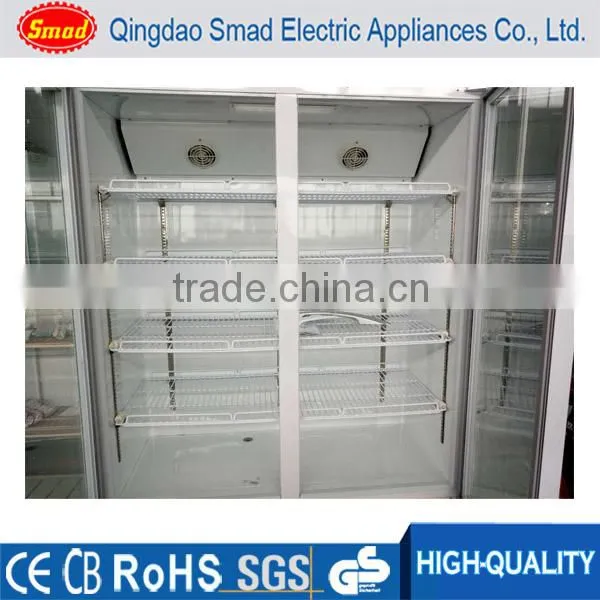 Supermarket Showcase Refrigerators Vertical Refrigerated Showcase Two Door Beverage Coolers photo-2
