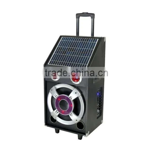 Hoxen Patent Solar Energy Trolley Speaker With Bluetooth ,wireless MIC, USB,SD,FM Radio,L-72 photo-2