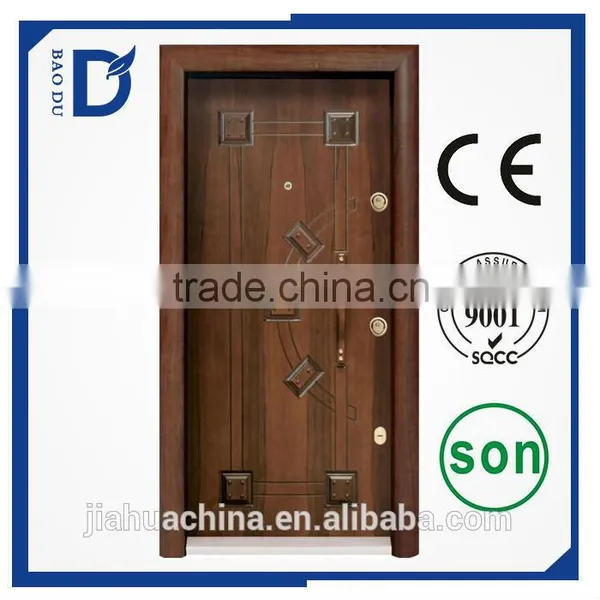 Waterproof Used Arched Exterior Security Armored Door Front Bullet Proof Carved Solid Wood Door photo-4