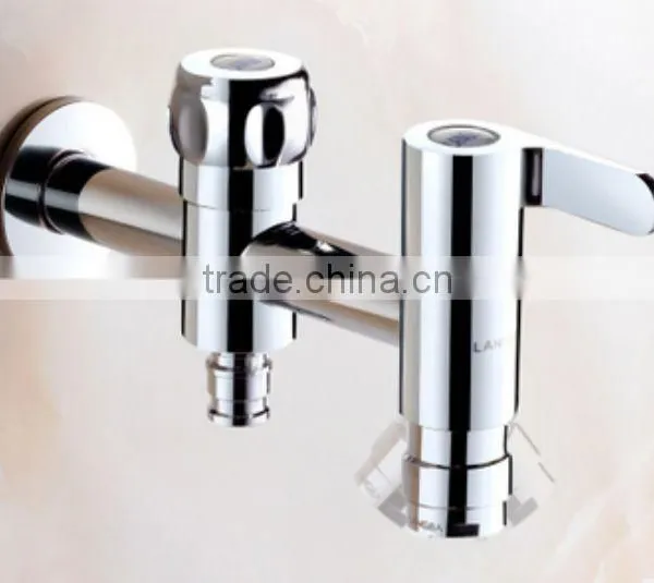Chrome Finish Solid Brass Laundry Sink Bar Washing Machine Tap Double Bathroom Water Tap 0697