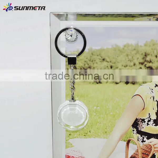 Blank Key Ring DIY Digital Photo Sublimation Creative Promotional Gift Crystal Key Chain photo-2