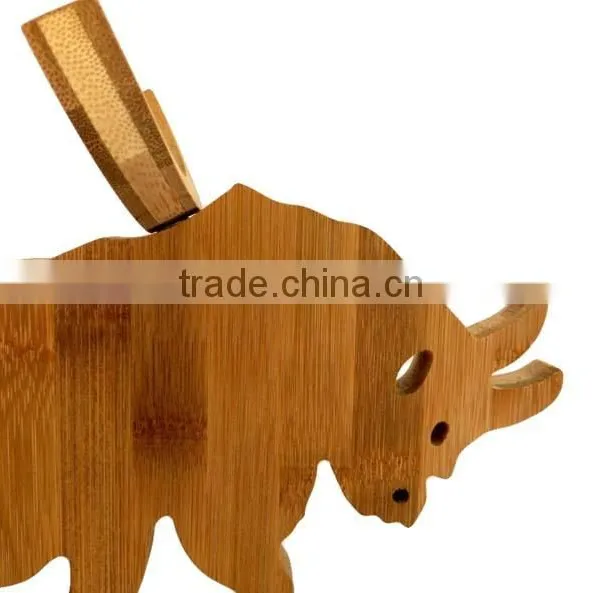 WR027/100% Bamboo Material Hot Sale Bull-Shaped Folding Bamboo Wine Rack photo-3