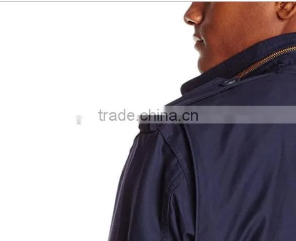 Custom Made 50% Cotton 50% Nylon Plain Italy M65 Men Navy Blue Hoodie Fieded Jacket photo-4