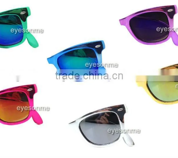 2014 New Style Promotion sunglasses with zip case foldable design matellic plating color Folding Sunglasses