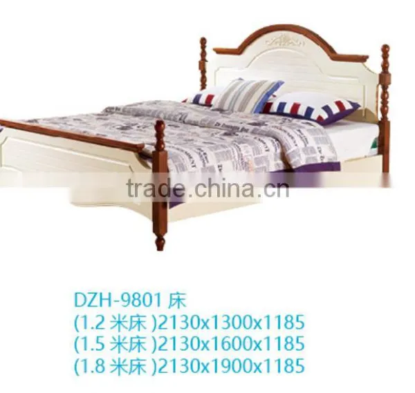 Mediterranean Style 1.2m Solid Wood Bed for Kids Furniture Design photo-4