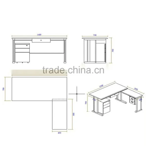 Factory Directly Office Furniture L Shaped Computer Desk With MDF Top Board photo-2