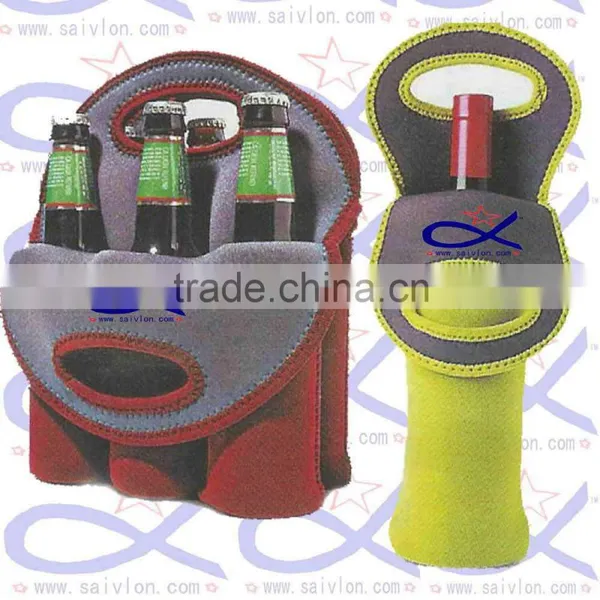 Promotional Four Pack Neoprene Beer Bottle Cooler Holder With Strap photo-2
