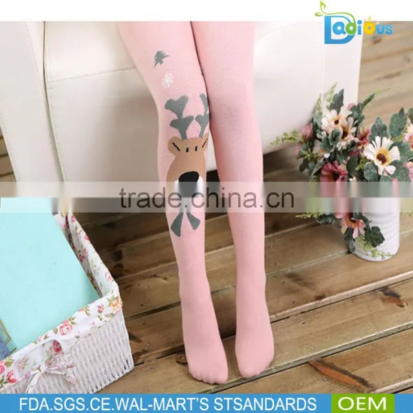 Black Color Knitted Christmas Deer Cartoon Children Pantihose photo-4