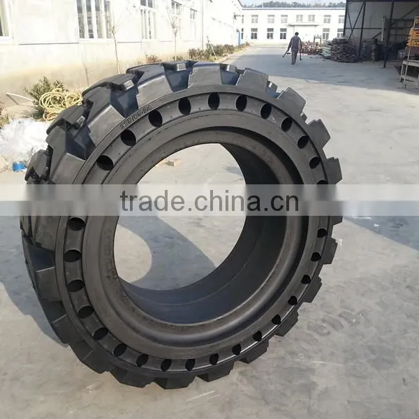 Hot China Bobcat Skid Steer Loader Solid Tire 12-16.5 With Wheel photo-2