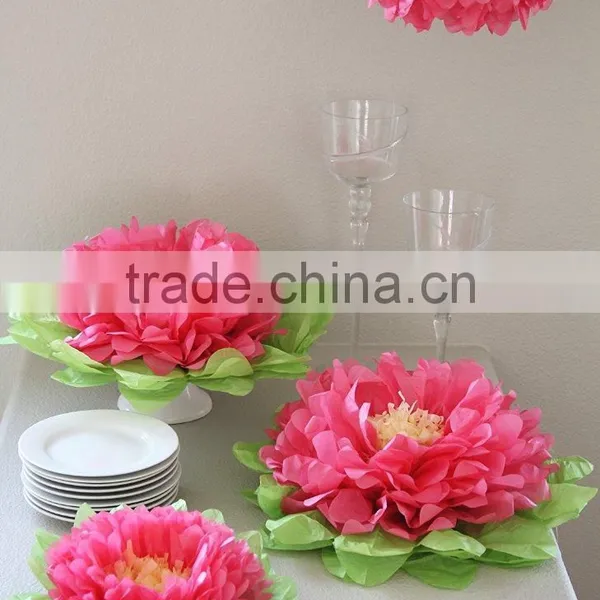 Pink Tissue Paper Flowers For Girls Party Decorations photo-2