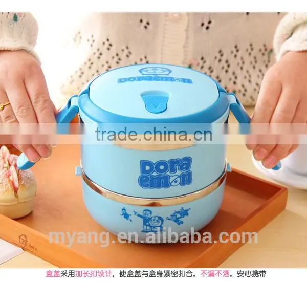 2015 Wholesale Cartoon Two Layer Thermal Insulation Lunch Box /lovely Thermal Insulation Lunch Box for Kid, Heat photo-2