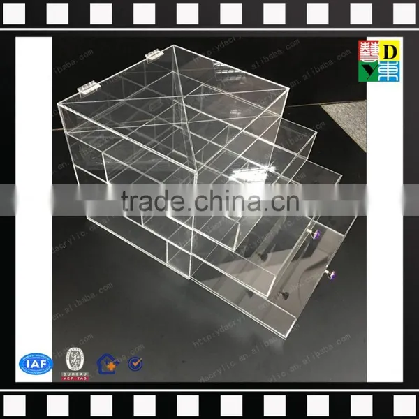 2016 Wholesale Handicraft Acrylic Makeup Organizer With 3 Drawers ,cosmetic Display Lipstick Stand Holder photo-4
