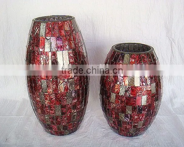 2017 New Red Mosaic Glass Vase in Serie photo-2