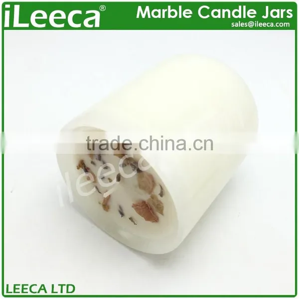 Gold Alloys Lips for Popular White Stone Candles Jars to Hold Candle photo-3