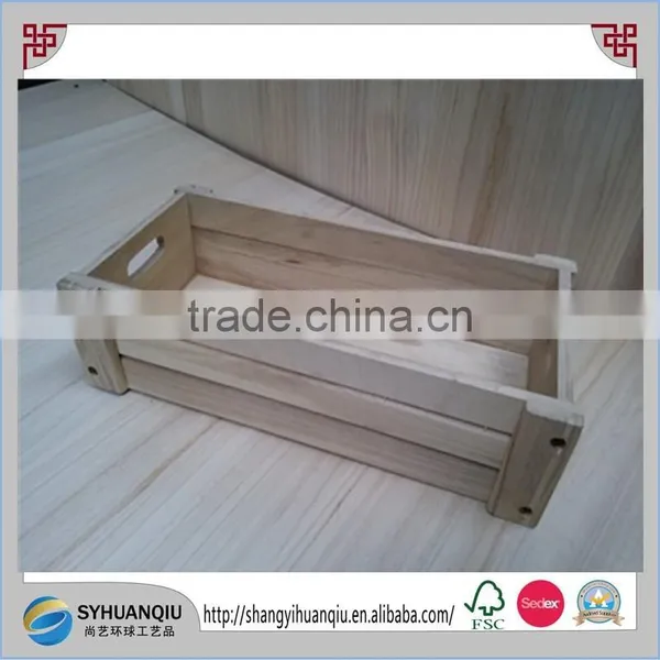 Rustic Unfinished Handmade Wooden Vegetable Fruit Crate Wholesale photo-4