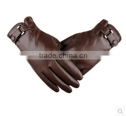 Hot Selling Men's PU Waterproof Leather Gloves photo-6