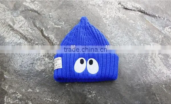 100% Acylic Cottonacrylic Beanie Embroidery Knit Hats/winter Caps photo-4