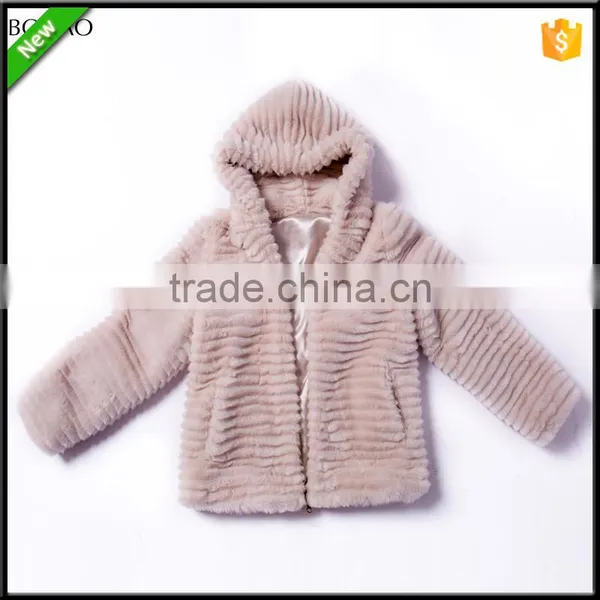 Imitative Fur Hooded Women Coat Short Jacket Winter With Hat photo-2