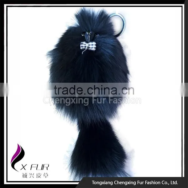 CX-R-15 New Design Promotional Ring Fox Fur Keychain photo-3