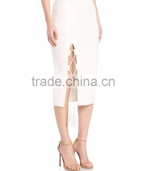 Wholesale Fitness Apparel For Women Wear Plain Dyed Floral Midi Pencil One Pace Package Buttock Solid Knit Skirt photo-5