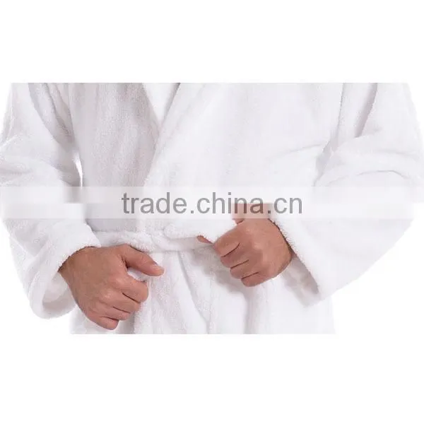Unisex White Polar Fleece Robes photo-2