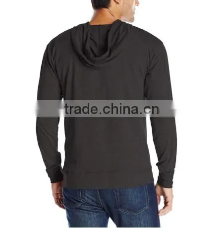 New Style Design Custom Cotton Spandex Solid Color Long Sleeve Hoodie for Men photo-6