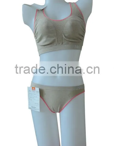 Hot Sale Pink Nude Seamless Woman Underwear Ladies Melange Sport Bra photo-2