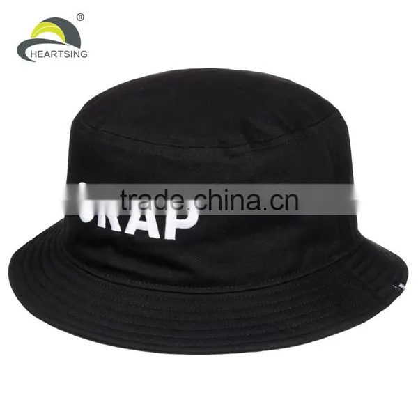 100 Cotton Cheap Black Men Wholesale Custom Embroidered Bucket Hats photo-2