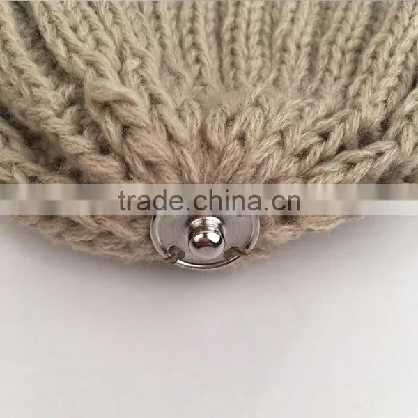Myfur Wholesale Beanie Knit Hats With Fox Fur Pom Poms Wool Winter Hats photo-4